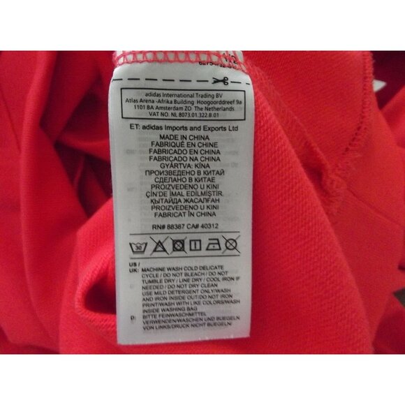 Adidas Sweatshirt Womens Size XL Neon Pink Coral red Trefoil crew neck - Picture 10 of 11
